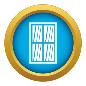 White latticed rectangle window icon blue vector isolated Stock Illustration