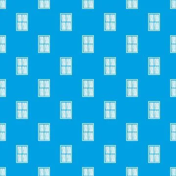 White latticed rectangle window pattern seamless blue Illustrazione stock