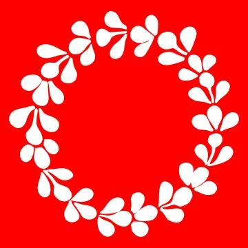 White laurel wreath vector frame on red background Illustrazione stock