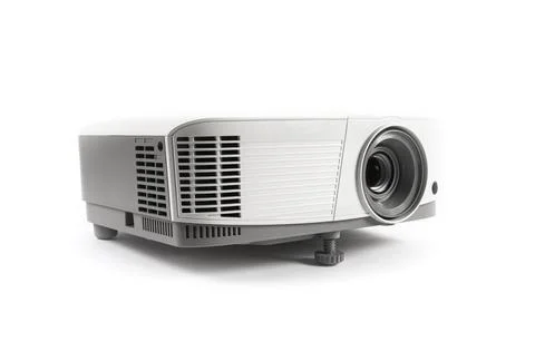 White LCD Projector Video Presentation and Home Theatre Entertainment isola.. Stock Photos