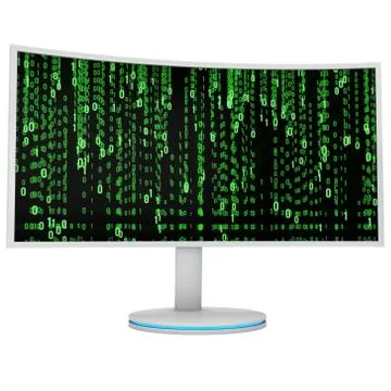 White LCD tv screen with server hard disk Stock Illustration