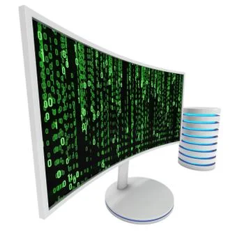 White LCD tv screen with server hard disk イラスト素材