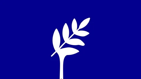 White Leaf on Blue Background Dripping Down Stock Footage 327761737