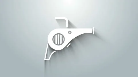 White Leaf garden blower icon isolated on grey background. 4K Video motion Stock Footage 145864573