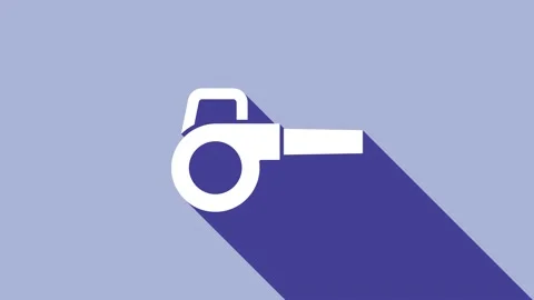 White Leaf garden blower icon isolated on purple background. 4K Video motion Stock Footage 148295047