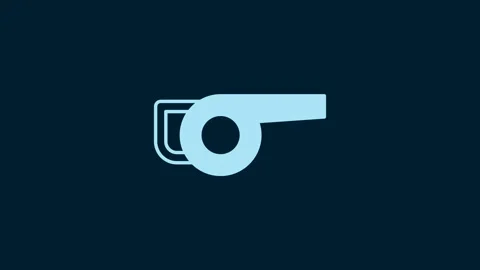 White Leaf garden blower icon isolated on blue background. 4K Video motion Stock Footage 229559326