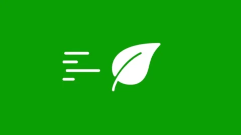 White leaf icon moving fast on green background motion graphics. Stock Footage 346497467