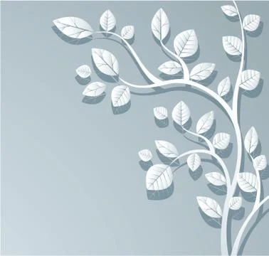 White leafs design background vector Stock Illustration
