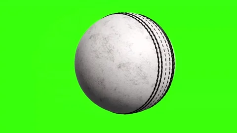 White Leather Cricket Ball Animation Zoom‑Out 4K Green Screen Stock Footage 335909847