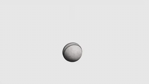 White Leather Cricket Ball Animation | One Bounce Transparent 4K Видео 340862289