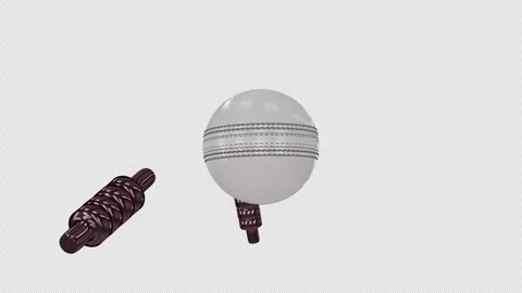 White Leather Cricket Ball Animation Side Angle Camera Tracking Transparent 4K Stock Footage 341652308