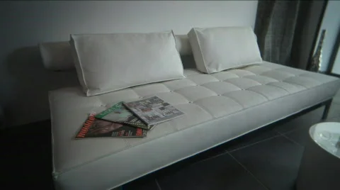 White leather sofa 2 1080 库存影片 112654