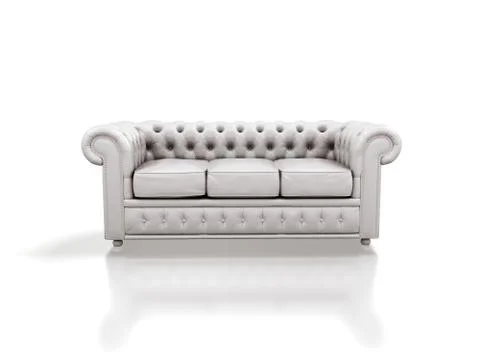 White leather sofa Stock Illustration