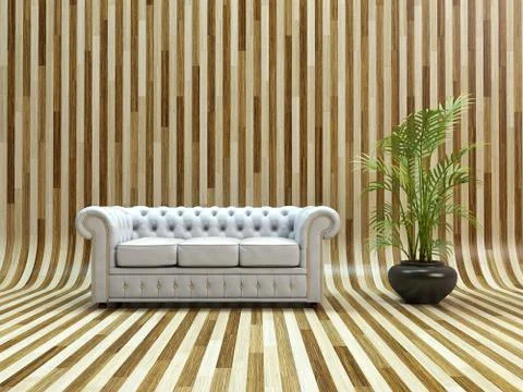 White leather sofa Иллюстрация