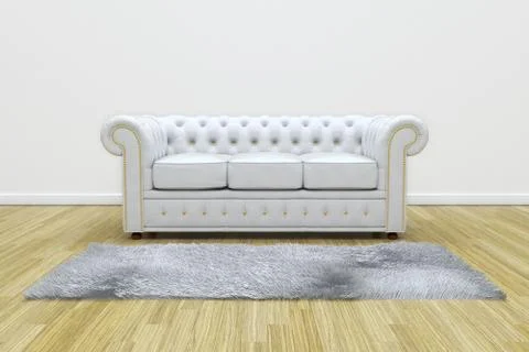 White leather sofa Иллюстрация