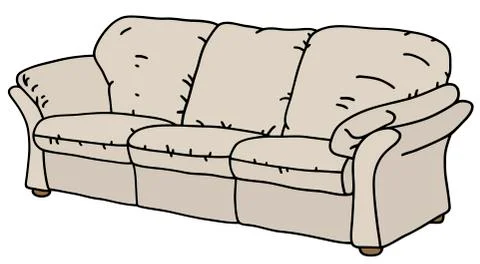 White leather sofa Stock Illustration