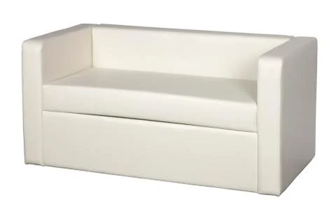 White leather sofa Stock Photos