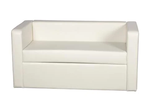White leather sofa Stock Photos