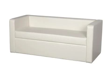 White leather sofa Stock Photos