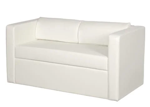 White leather sofa Stock Photos