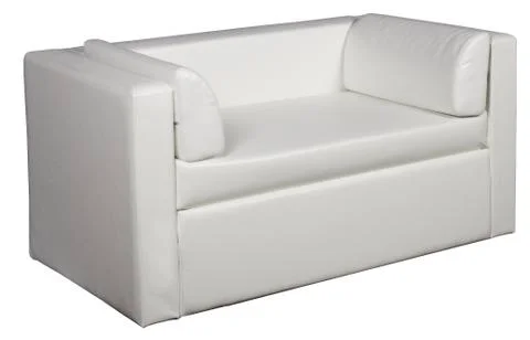 White leather sofa Fotos de archivo