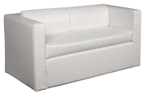 White leather sofa Stock Photos