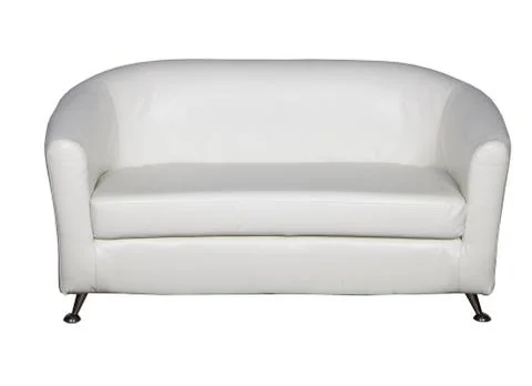 White leather sofa Stock Photos