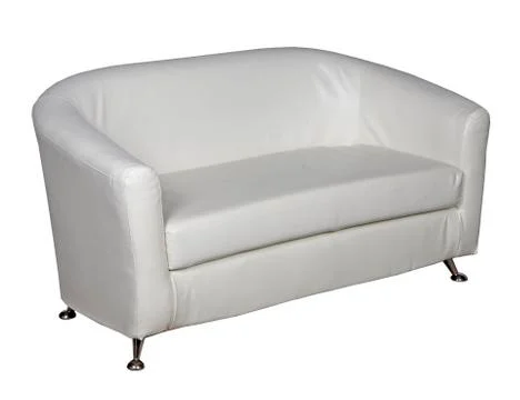 White leather sofa Fotos de archivo
