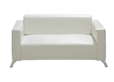 White leather sofa Stock Photos