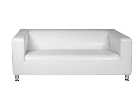 White leather sofa Stock Photos