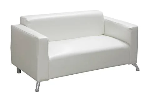 White leather sofa Stock Photos