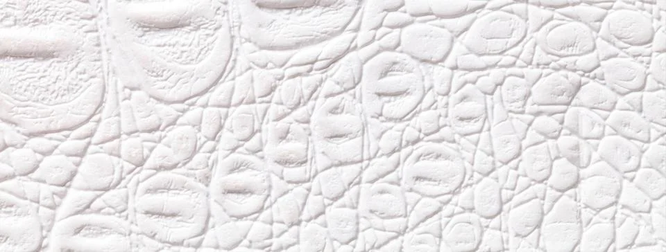White leather texture background. Embossed crocodile skin textile surface mac Stock Photos