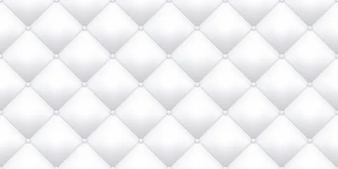 White leather upholstery texture pattern background. Vector vintage royal sof Stock Illustration