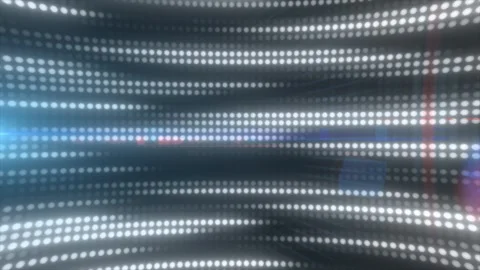 White LED dot tunnel with cool blue lens flare, creating a bright abstract .. Stock Footage 339424765