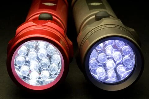 White LED Flashlights Stock Photos