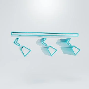 White Led track lights and lamps with spotlights icon isolated on grey back.. Stock Illustration