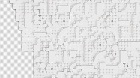White lego bricks transitions alpha channel stop motion Stock Footage 247396168