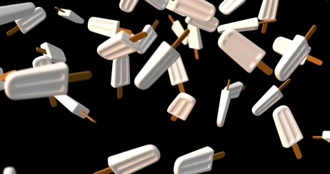 White lemon popsicle falling slow motion Video stock 109556509