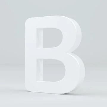 White letter B on studio light background. 3d rendering Illustrazione stock