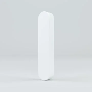 White letter I on studio light background. 3d rendering Illustrazione stock