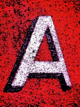 White letter A on a red background Stock Illustration