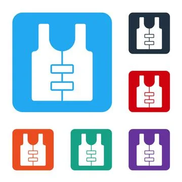 White Life jacket icon isolated on white background. Life vest icon. Extreme Stock Illustration