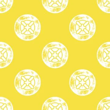 White Life Ring Pattern on Yellow Background Stock Illustration
