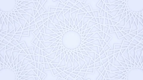 White light arabic background, arabesque muslim motif, 3d motion design Stock Footage 130671537