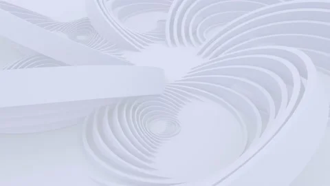 White light background, architectural futuristic construction, 3d motion design Stock Footage 130671506