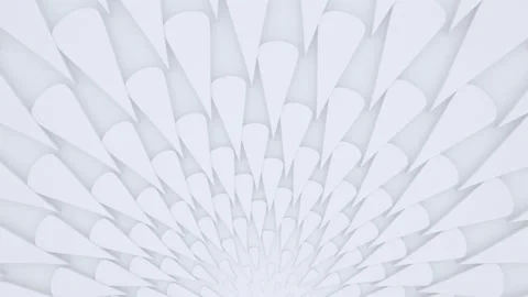 White light background, bright pearl concentric papercut, 3d motion design Video stock 130662735