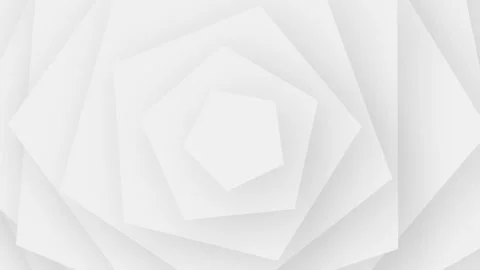 White light background pattern of pentagons. 3d rings effect animation. Stock Footage 251382847