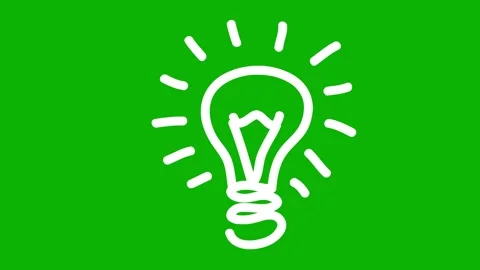 White light bulb drawn green Stock Footage 248306111