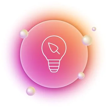 White Light bulb with leaf icon isolated on white background. Eco energy co.. Stock Illustration