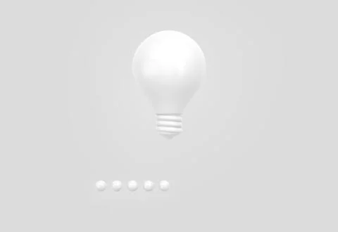 White light bulb with loading bar icon on grey background. Concept of creative Illustrazione stock